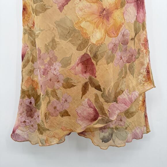 Vintage Fashion Bug Textured Floral Sheath Dress Sz 8 Yellow Purple Boho Flowy - Picture 4 of 10